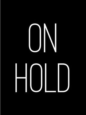 On Hold Graphic Text Print - Black & White